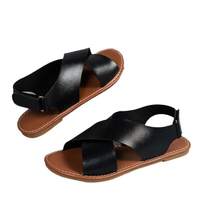 Sandales Plates en Cuir pour Femmes - Été 2025