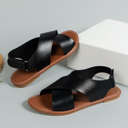 Sandales Plates en Cuir pour Femmes - Été 2025